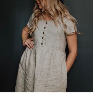 linen dress - slow fashion handmade in Canada